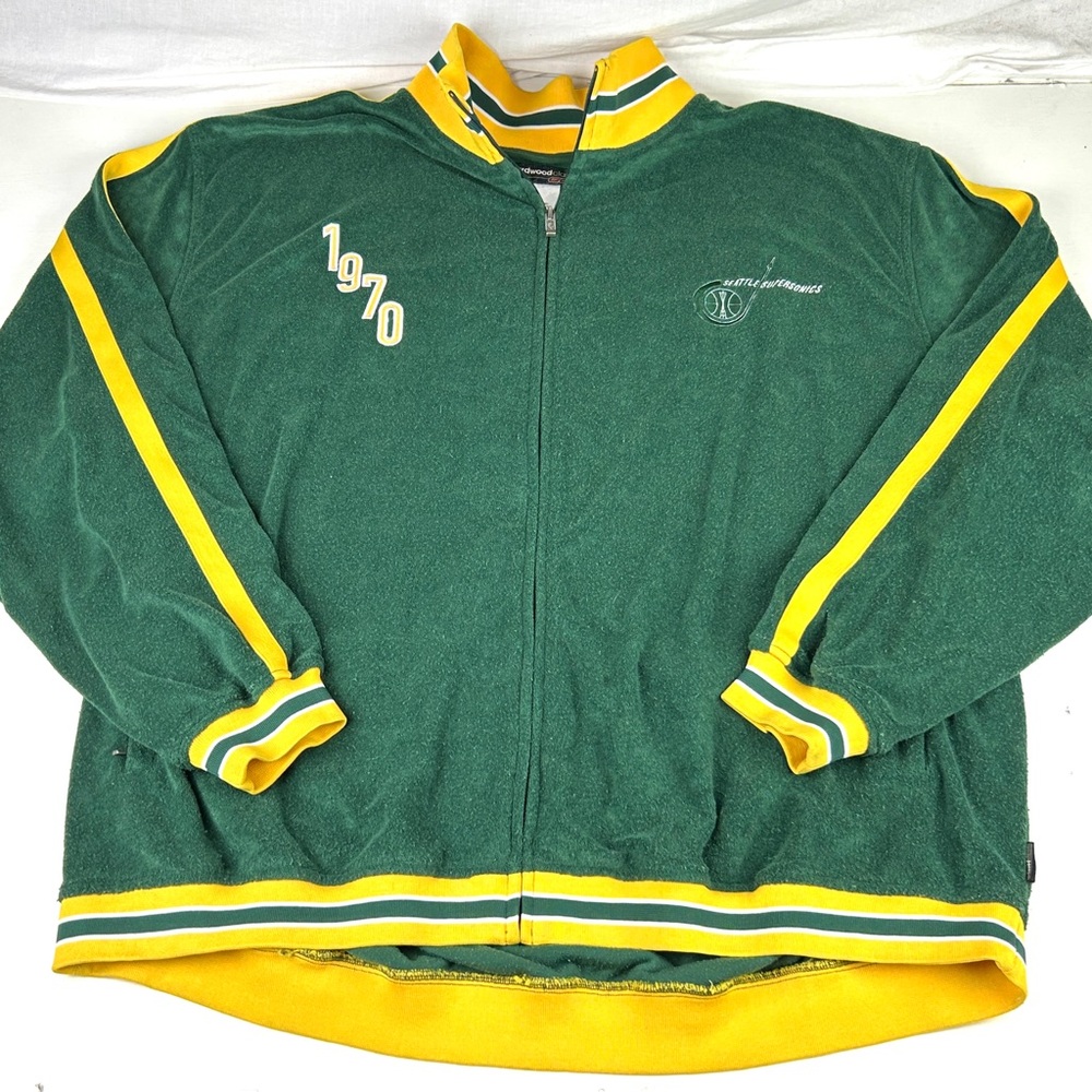 Vintage Seattle Supersonics 1970 Reebok Velour Jacket Mens Size 3XL warm up